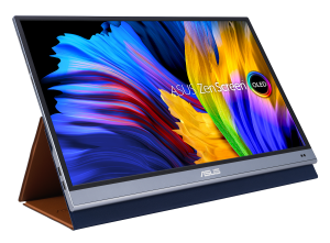 ASUS ZenScreen OLED MQ16AH，採用15.6吋FHD OLED面板，擁有100 DCI P3廣色域、Delta E＜2色彩準確度和100000：1的超高對比度。