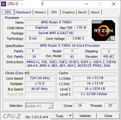 CPU-Z記錄刷新賽準備開跑!首波AMD Ryzen 9 7950X系列全核超上6.5GHz、單核達7.24GHz 2 20220923