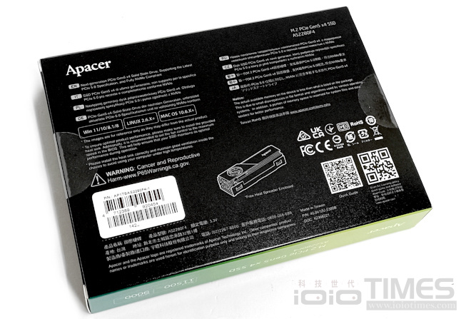 高速性能、唯快不破,Apacer AS2280F4 M.2 PCIe Gen5 x4 SSD 1TB搭載主動式散熱器開箱試用 4 apaceras2280f4gen5ssd 004 2