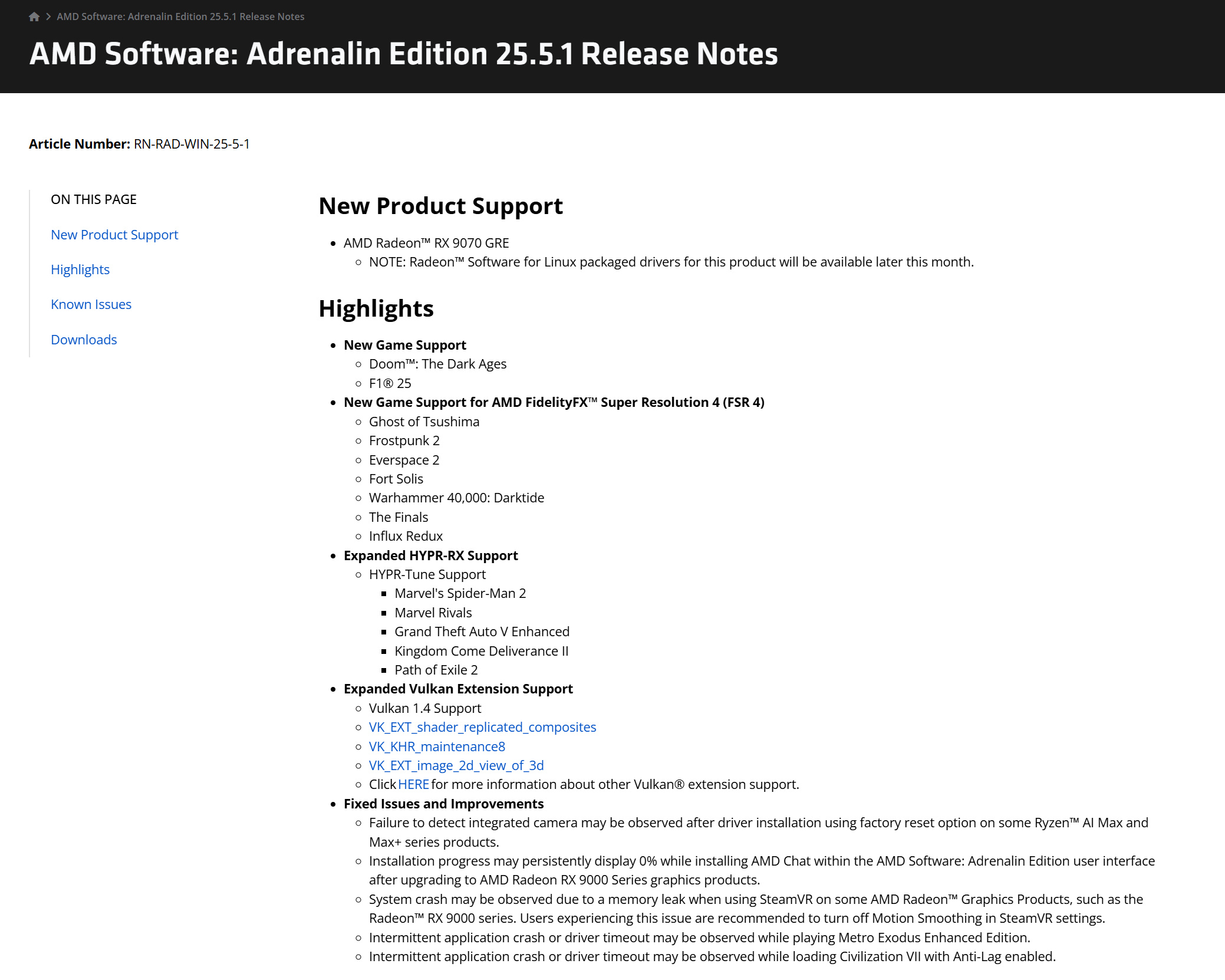 AMD Software: Adrenalin 25.5.1驅動軟體更新:擴大FSR 4遊戲支援並新增對Radeon RX 9070 GRE的支援 1 20250508 amd01