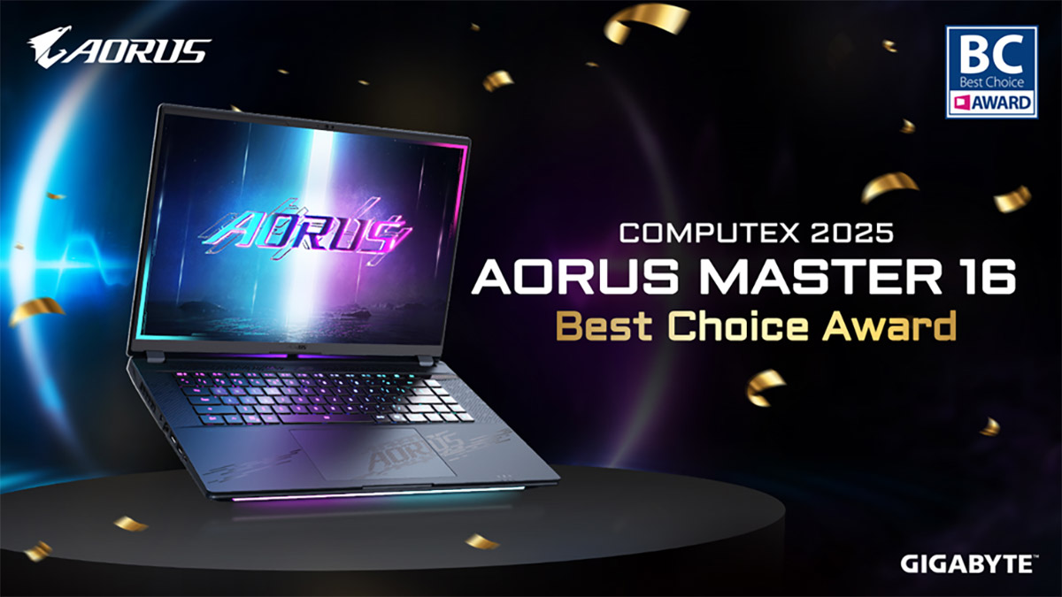 技嘉AORUS MASTER 16 AI筆電榮獲COMPUTEX 2025 Best Choice Award,領先實力獲國際肯定 1 20250514 NEWS 1 5