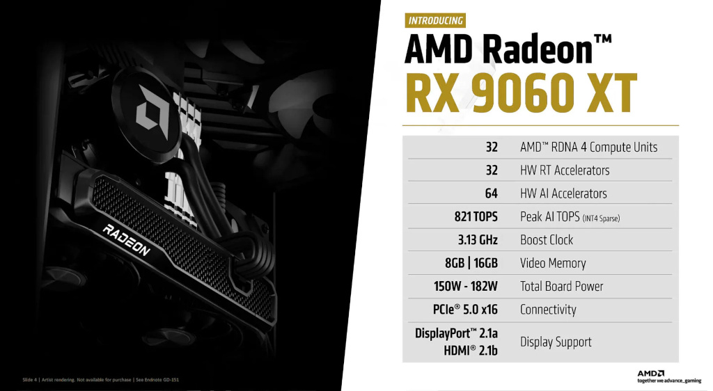 AMD Radeon RX 9060 XT即將登場,基本規格資訊先行揭露、32 RDNA 4 CU架構與821 TOPS AI算力 2 20250521
