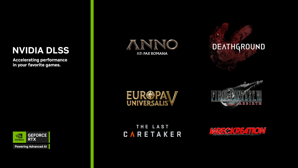 DLSS 4開始支援《FINAL FANTASY VII重生》、《Deathground》,NVIDIA推出全新GeForce Game Ready驅動程式 1 20251105 nvidia02