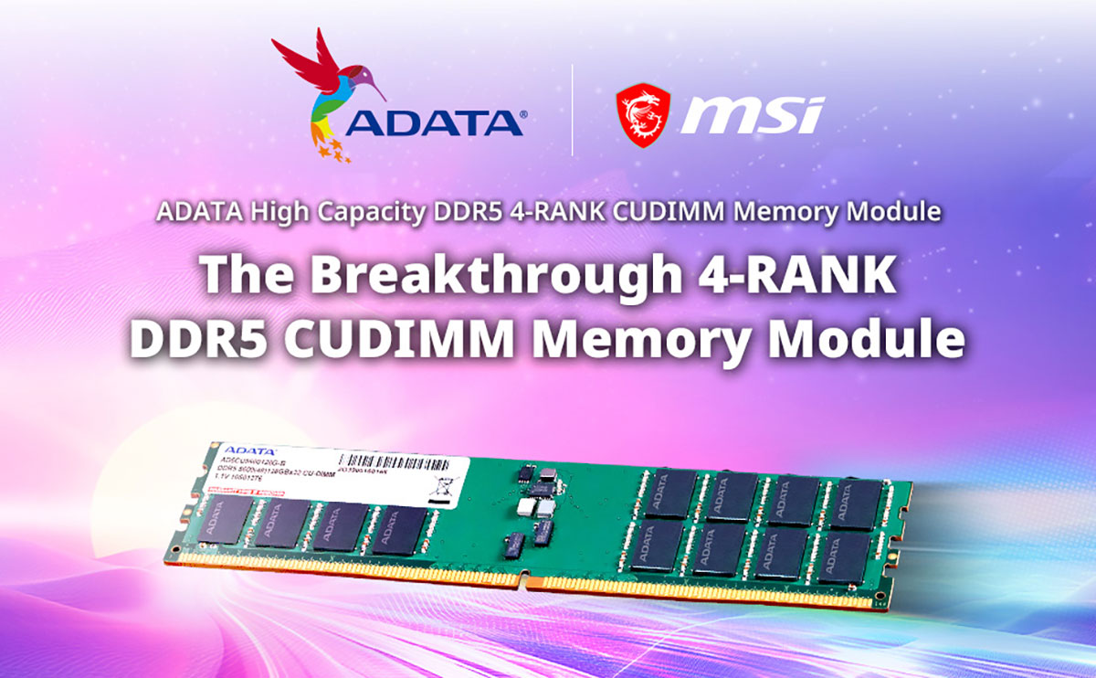 威剛科技聯合微星再創新里程碑,全球首款大容量4-RANK DDR5 CUDIMM記憶體、單支容量高達128GB相容Intel Z890平台,開啟桌上型記憶體新紀元 1 20251115 news 1 24