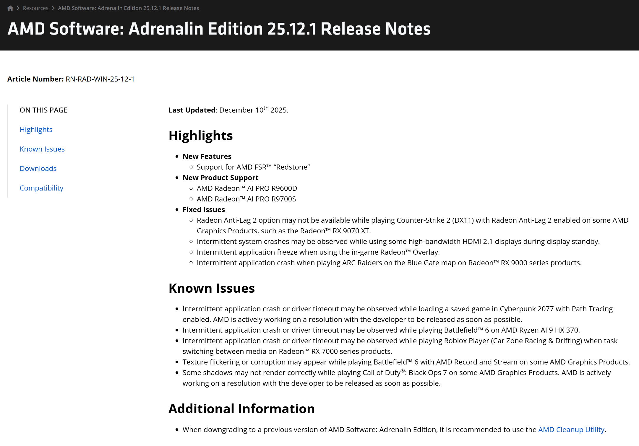 AMD推出FSR “Redstone”,遊戲流暢度與細膩度全面升級 1 20251211 news amd05
