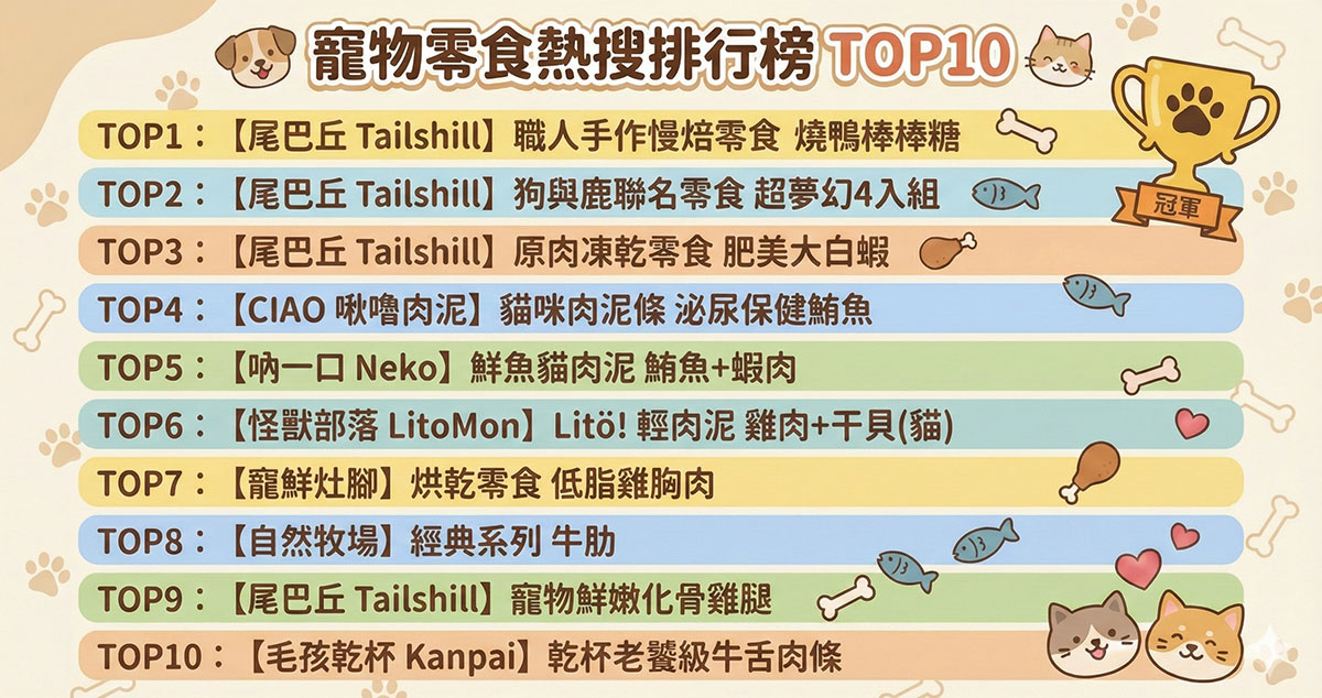 燒鴨棒棒糖奪冠!年度寵物零食TOP10出爐 4 202560101 NEWS 1 92