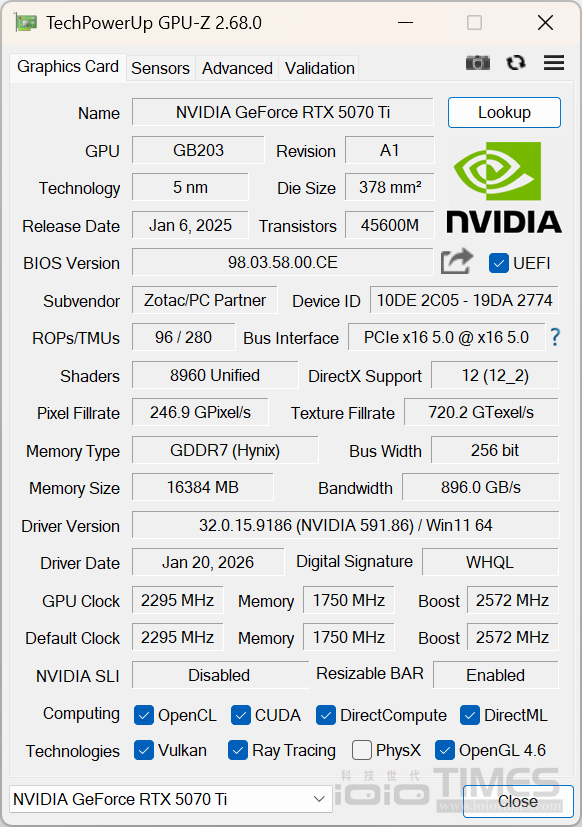 ZOTAC GAMING GeForce RTX 5070 Ti 16GB天啟OC顯卡開箱試用,二次元機甲美學科技、ARGB鑽切幻彩光環超酷炫 39 zotacgeforcertx5070ti16goc 033
