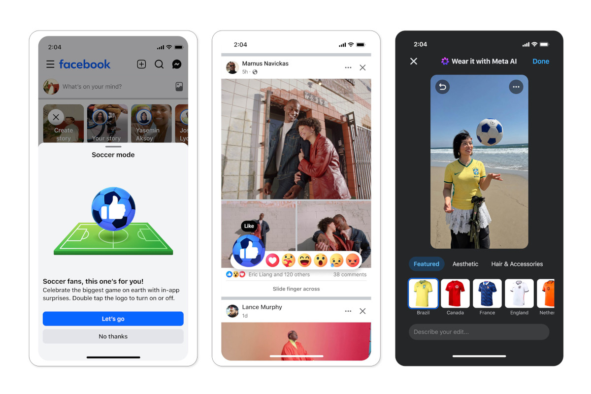 迎接2026年全球足球盛會!Meta旗下App期間限定彩蛋多連發!即時賽況聊天室、足球賽限定表情符號與驚喜AI特效熱血應援中! 6 20260612 news meta04
